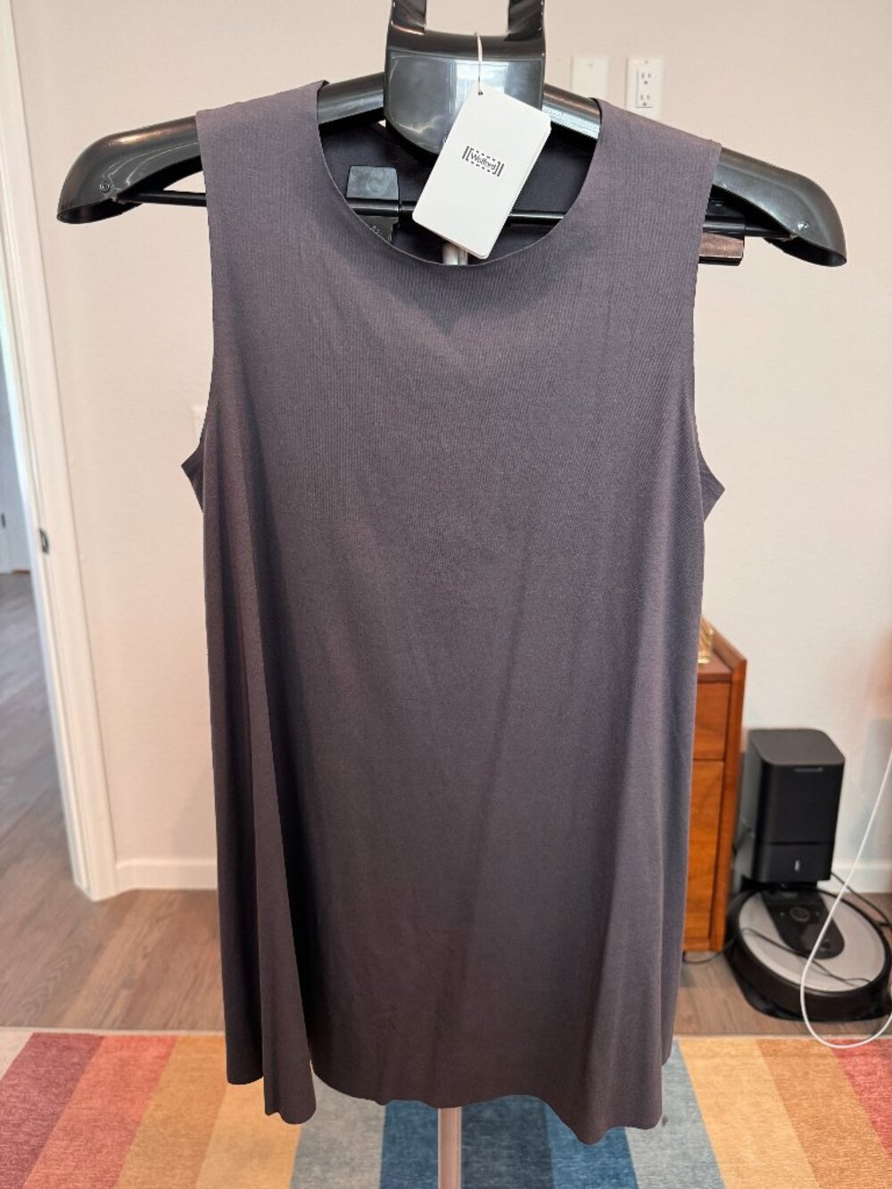 Wolford Pure Tank Top Eggplant Dark Purple Grey Minimalist Small S NWT Luxury